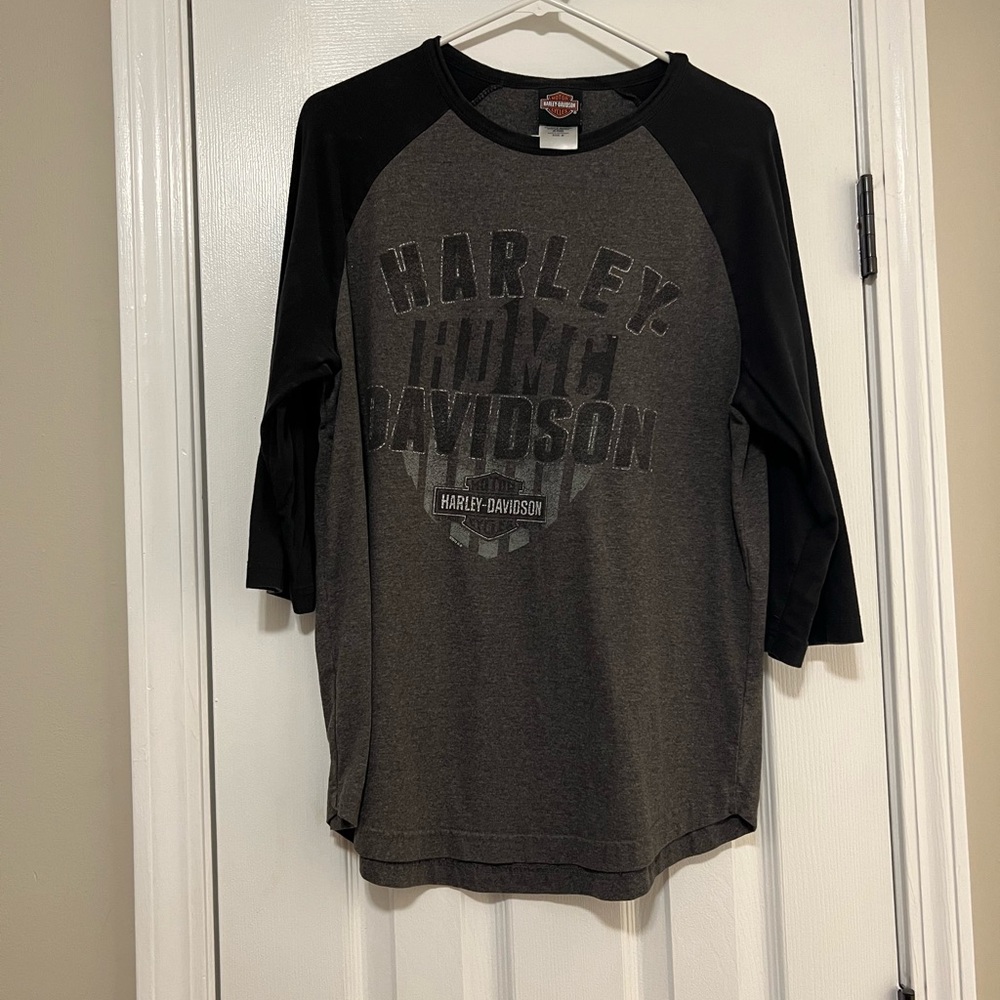 Harley-Davidson Black and Gray Logo Shirt